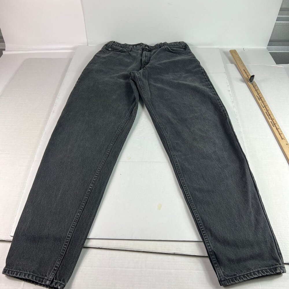 VTG 90s Levi's Jean Mens 32x34* 560 Loose Taper Black Denim Orange Tab Tag 34x36